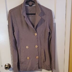 Green Apple Women's Taupe Blazer with Gold Buttons